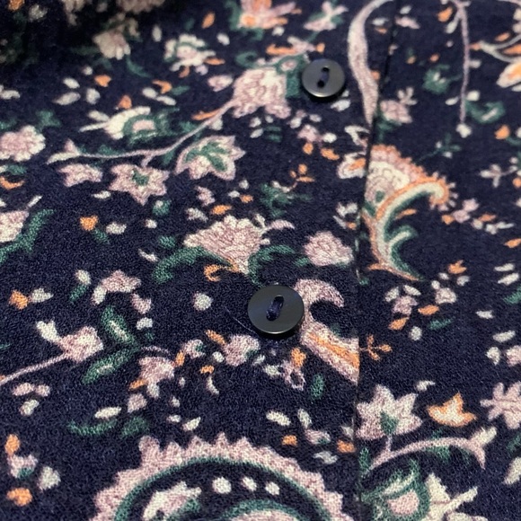 Floral Navy Blue Women's Top - Picture 4 of 4